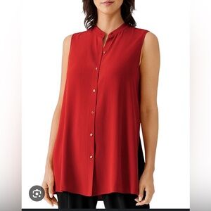 NWT Eileen Fisher button down 100% silk tunic